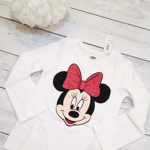 White Long Sleeve Minnie Mouse T Shirt - Size 4T